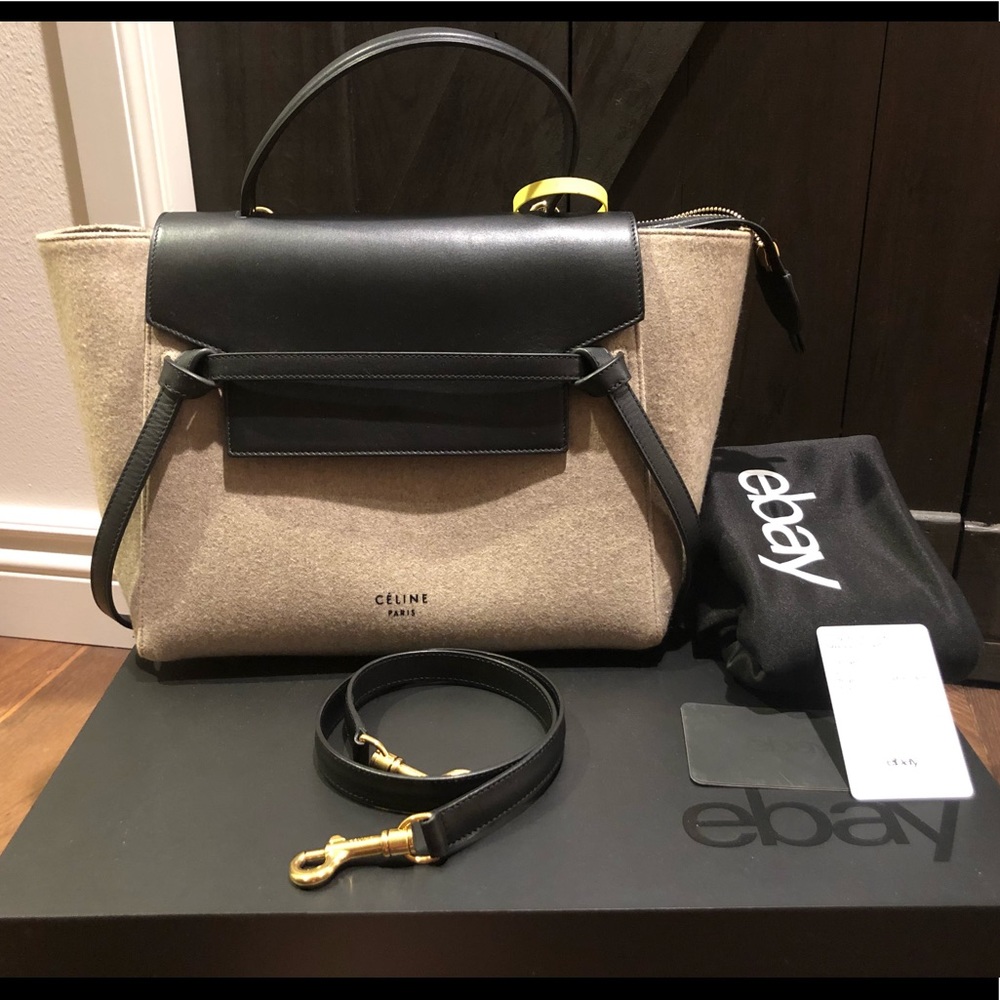 Celine felt smooth calfskin mini belt bag